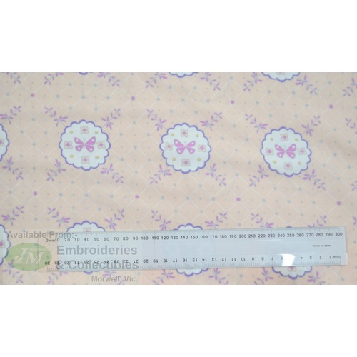 Charles Parsons Foxglove Garden Peach 110cm Wide Cotton Fabric