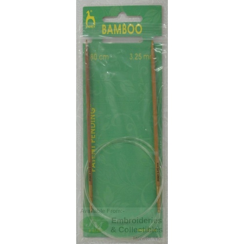 Pony Bamboo Circular Knitting Pins, 80cm x 3.25mm, Circular Knitting Needles