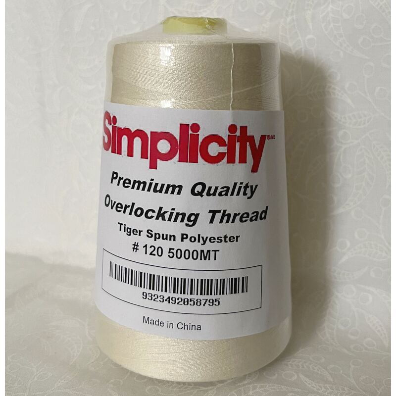 CREAM Simplicity Overlocker / Sewing Thread 5000m, 100% Spun Polyester