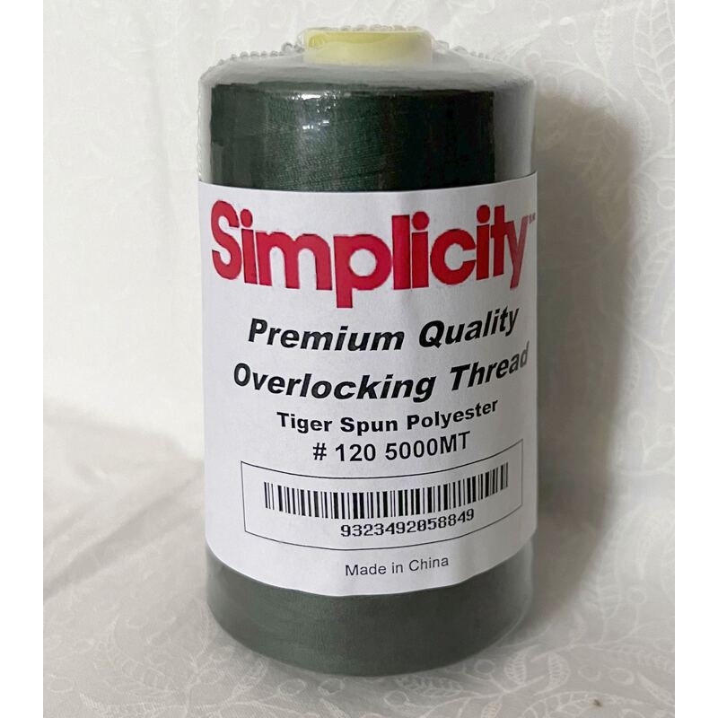 Forest Green Simplicity Overlocker / Sewing Thread 5000m, 100% Spun Polyester