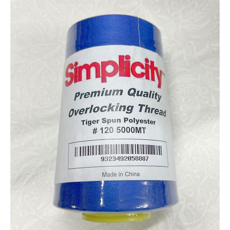 ROYAL BLUE Simplicity Premium Overlocker Thread 5000m, 100% Spun Polyester