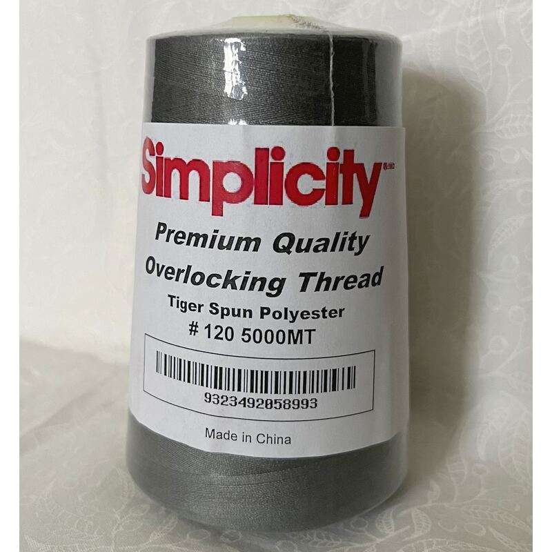 GREY Simplicity Overlocker / Sewing Thread 5000m, 100% Spun Polyester