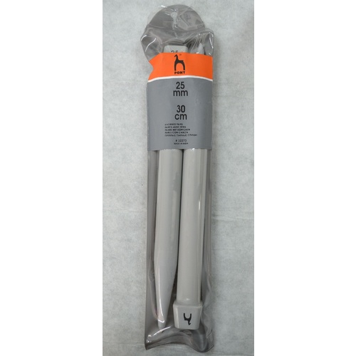 Pony Plastic Knitting Needle 30cm 25mm Jumbo, 1 Pair per Pack, aka Knitting Pins