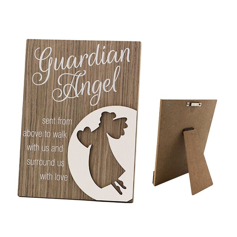 Wooden Inspirational Plaque, Guardian Angel, 145 x 195mm TL8167