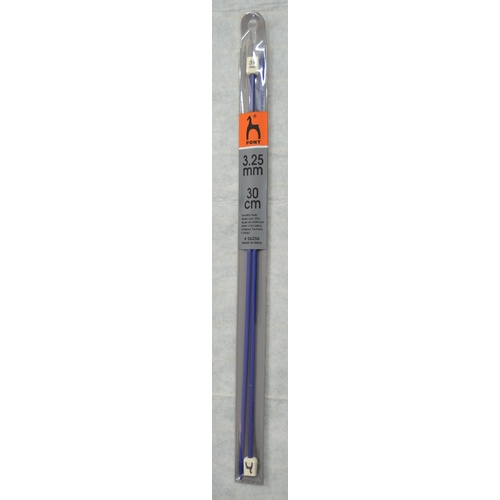 Pony Plastic Knitting Needles 30cm 3.25mm, 1 Pair per Pack, aka Knitting Pins