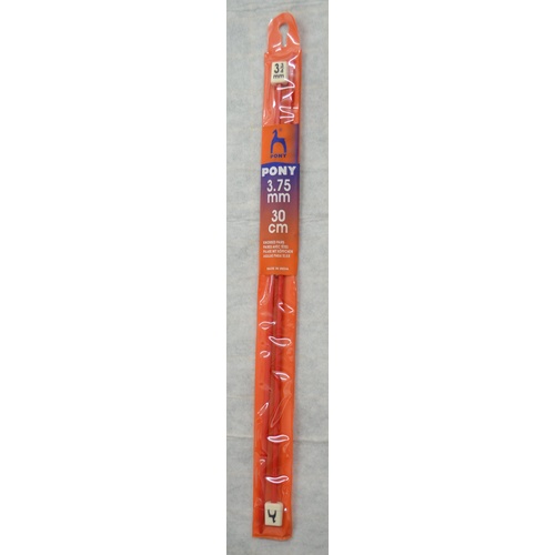 Pony Plastic Knitting Needles 30cm 3.75mm, 1 Pair per Pack, aka Knitting Pins