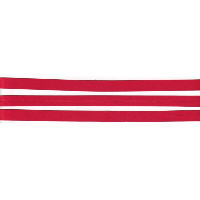 RED 12mm Satin Bias Binding, Single Folded, Sold by the Metre