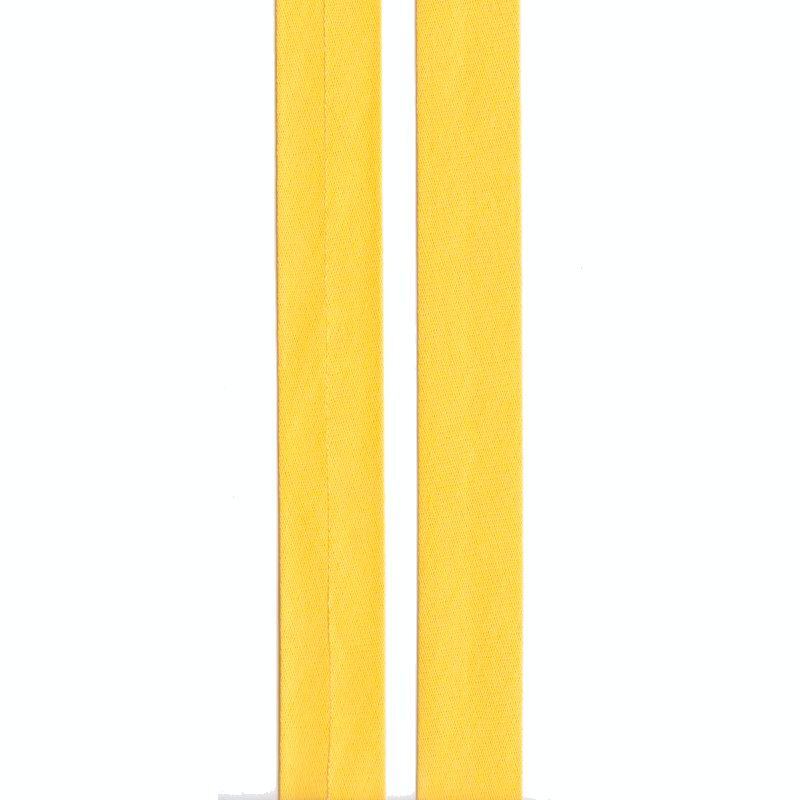 YELLOW 6mm Cotton Bias Binding Single Folded x 20 Metres