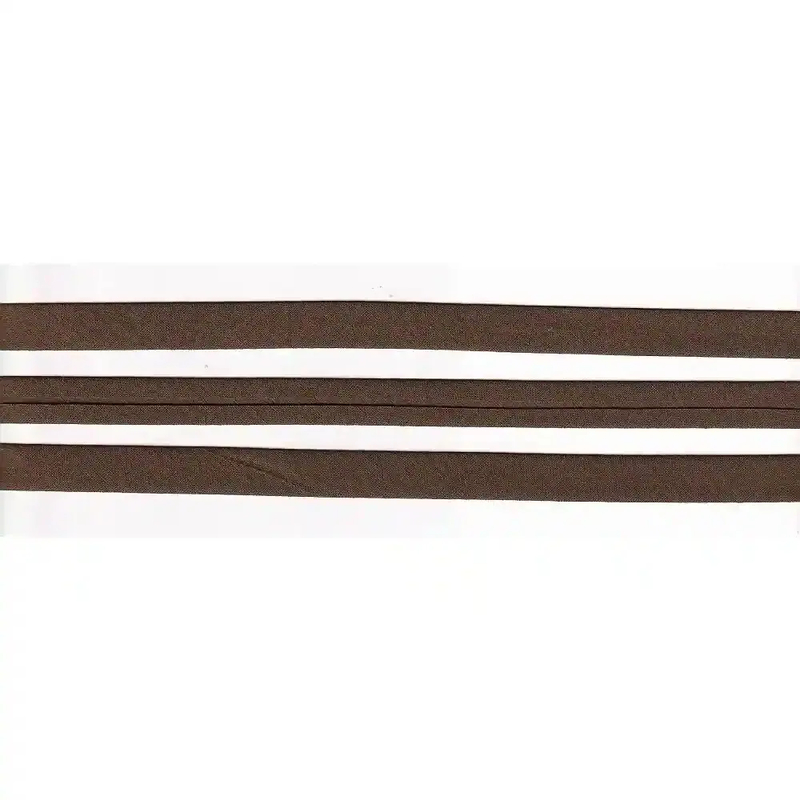 CHOCOLATE 12mm Cotton Bias Binding Single Folded, by the Metre