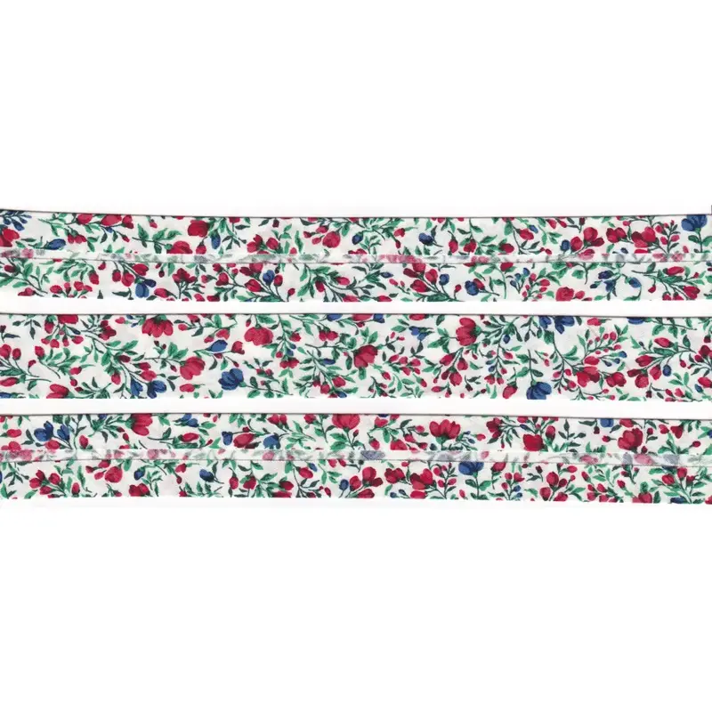 FLORAL HARVEST Print Cotton Bias Binding, 25mm Single Folded By The Metre