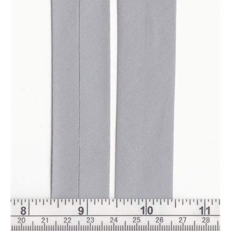 100% Cotton Bias Binding, 25mm Single Folded, LIGHT GREY, Per 5 Metre Packet