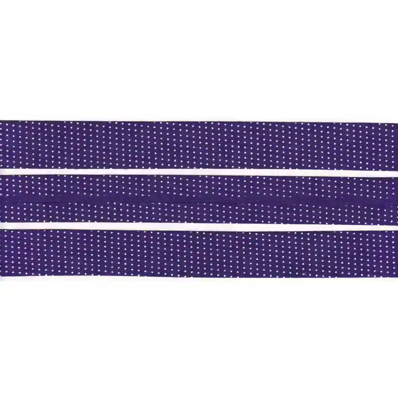 MICRODOT PURPLE 25mm Cotton Bias Binding Single Folded By The Metre