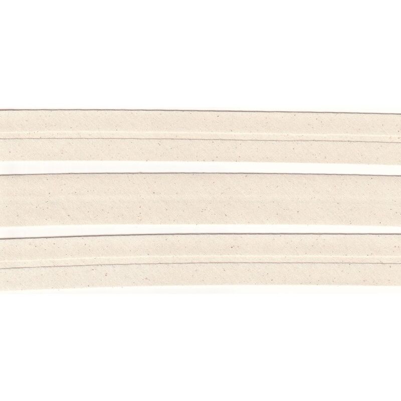 NATURAL SEEDED 25mm Cotton Bias Binding Single Folded, by the Metre