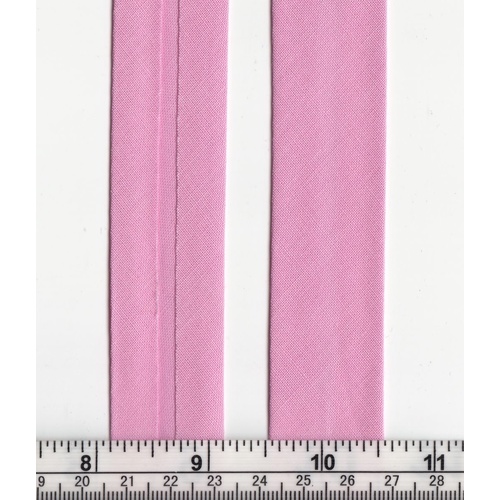 PolyCotton Bias Binding, 25mm Single Folded, PINK 5m Packet