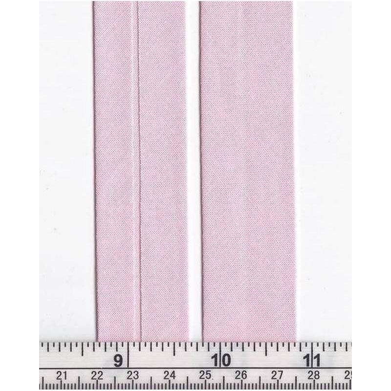 100% Cotton Bias Binding, 25mm Single Folded, POWDER PINK Per 5m Pack