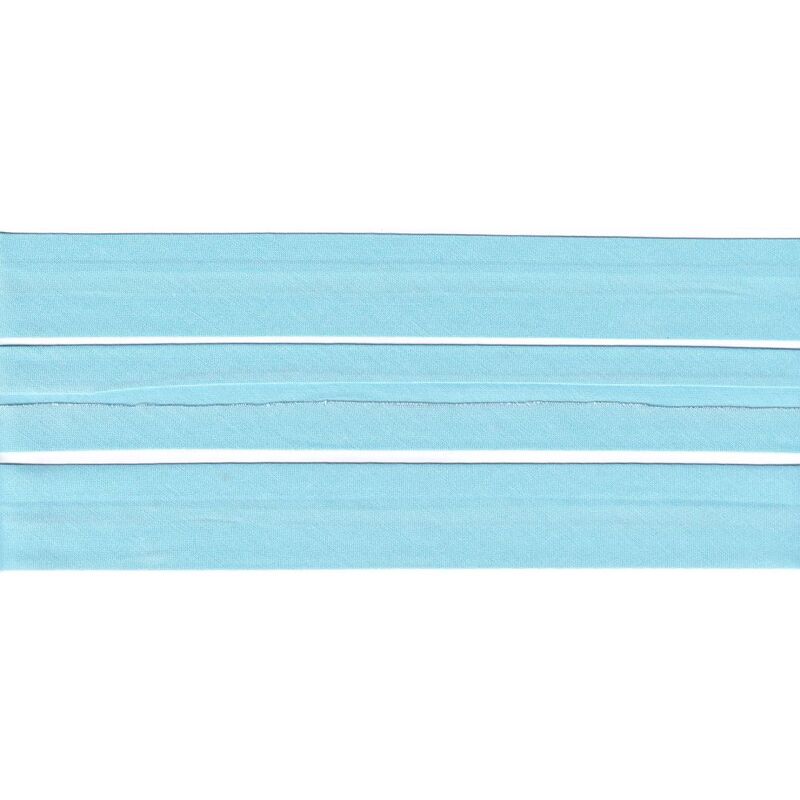 SKY BLUE 25mm Cotton Bias Binding Single Folded, by the Metre