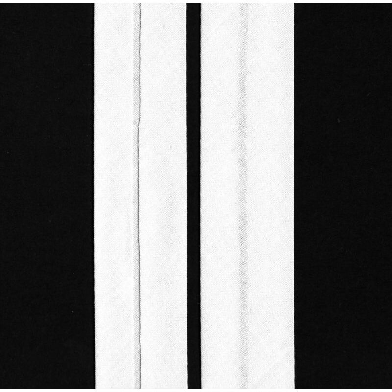 WHITE 35mm Cotton Bias Binding Single Folded 10 Metre Pack