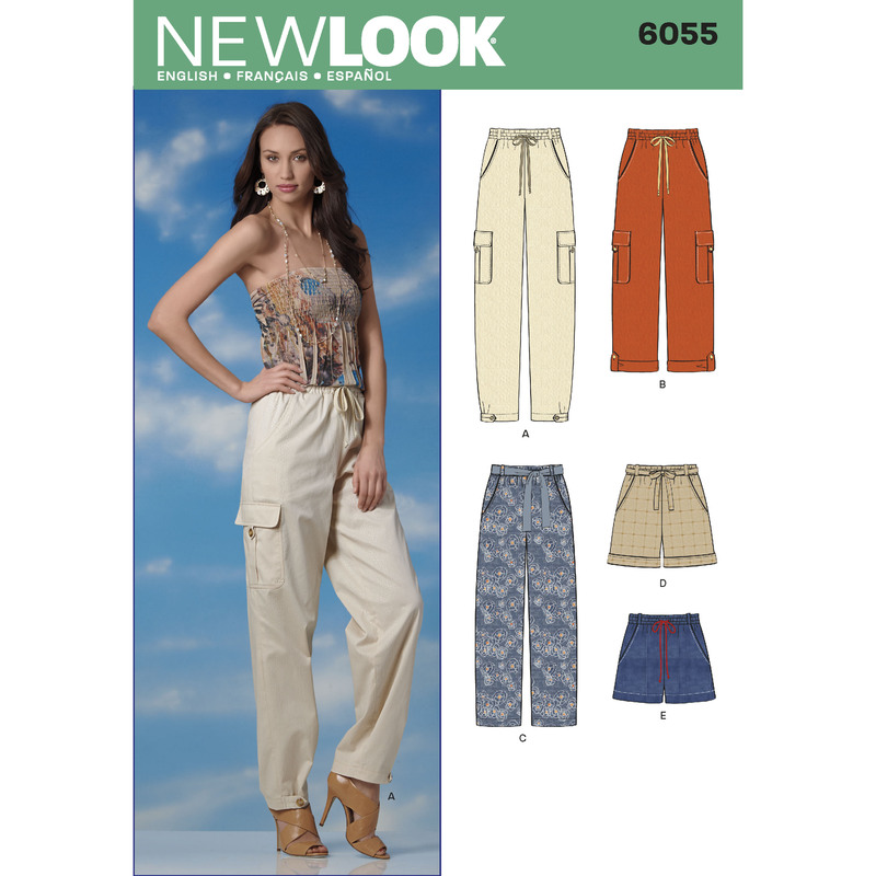 New Look Sewing Pattern 6055 Misses' Pants & Shorts