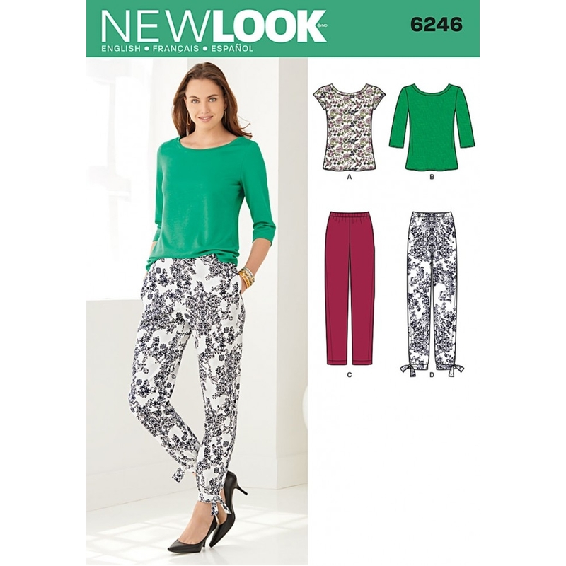 New Look Sewing Pattern 6246 Misses Tapered Ankle Pant and Knit Top