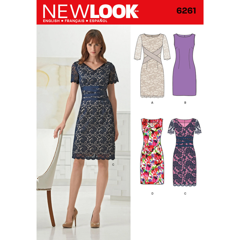 New Look Sewing Pattern 6261 Misses' Dress with Neckline Variations