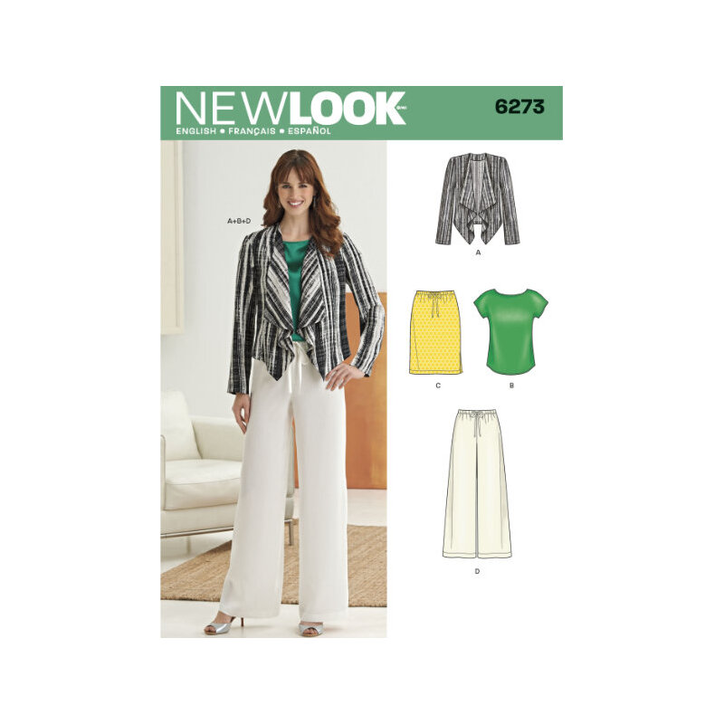New Look Sewing Pattern 6273 Jacket, Top, Trousers and Skirt