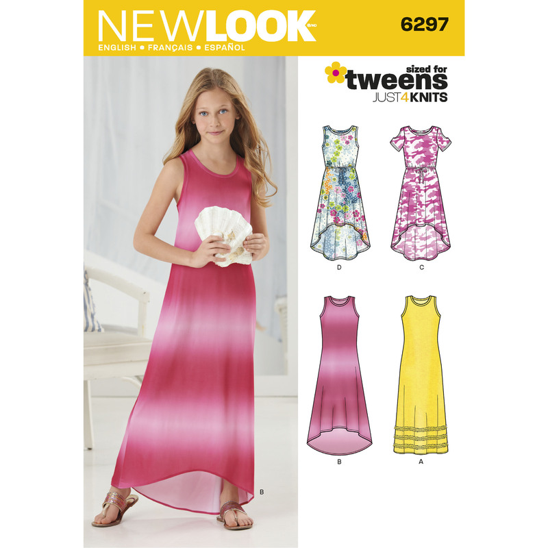New Look Sewing Pattern 6297 Girls' Knit Dress