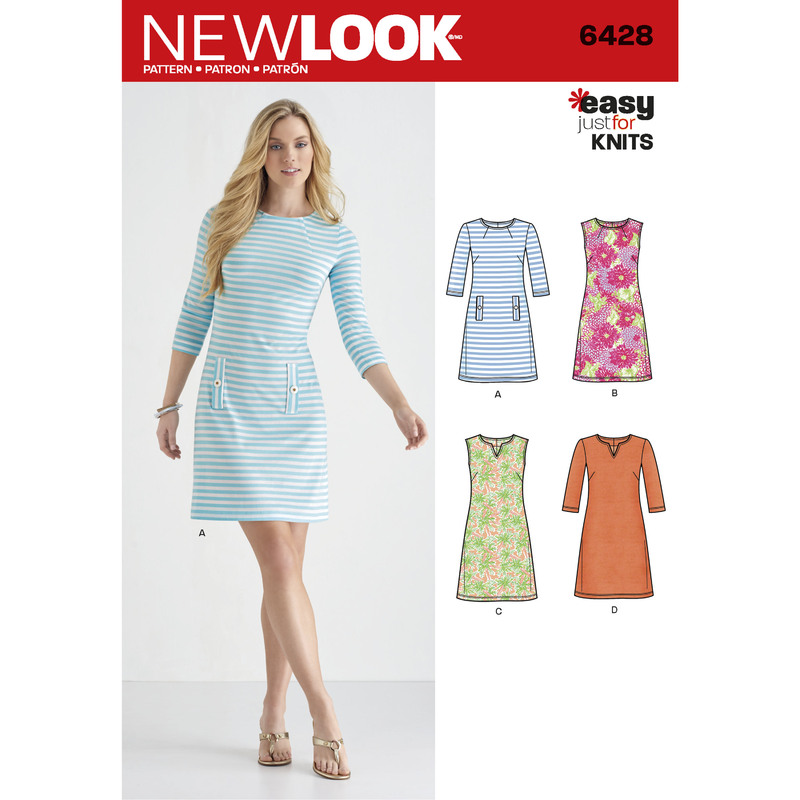 New Look Pattern 6428 Misses' Knit Dresses