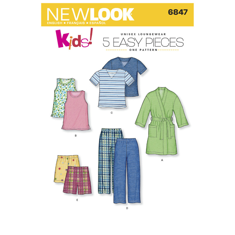 New Look Pattern 6847 Child's Loungewear