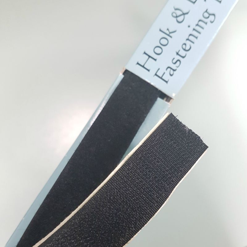 BLACK 20mm Stick & Sew Hook & Loop Tape Sold by the Metre