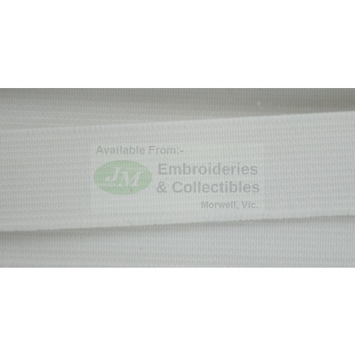Uni-Trim Premium Non-Roll Elastic, 100% Polyester, 20mm White, per Metre
