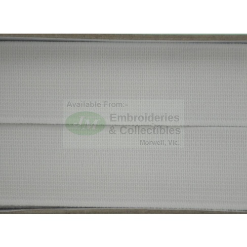 Premium 25mm Non-Roll Elastic, WHITE, 100% Polyester, per Metre