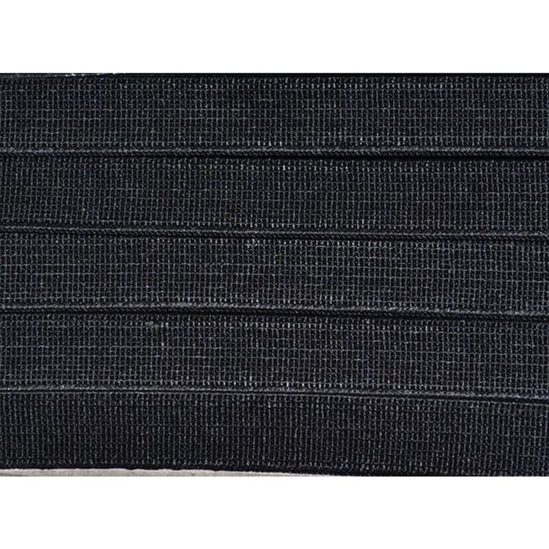 BLACK 12mm Heavy Woven High Density Non-Roll Elastic, Per Metre