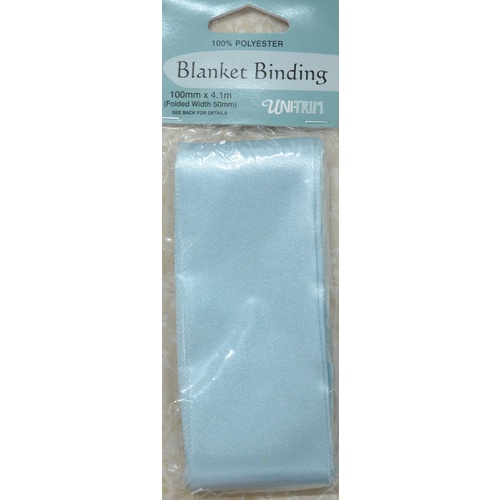 Blanket Binding 100mm x 4.1m, BABY BLUE, 100% Polyester, Uni-Trim