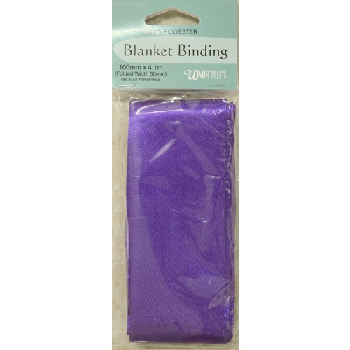 Blanket Binding 100mm x 4.1m, PURPLE, 100% Polyester, Uni-Trim