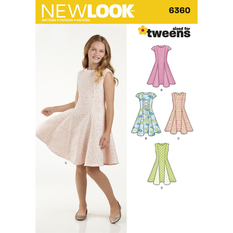 New Look Sewing Pattern 6360 Girls' Sized for Tweens Dress