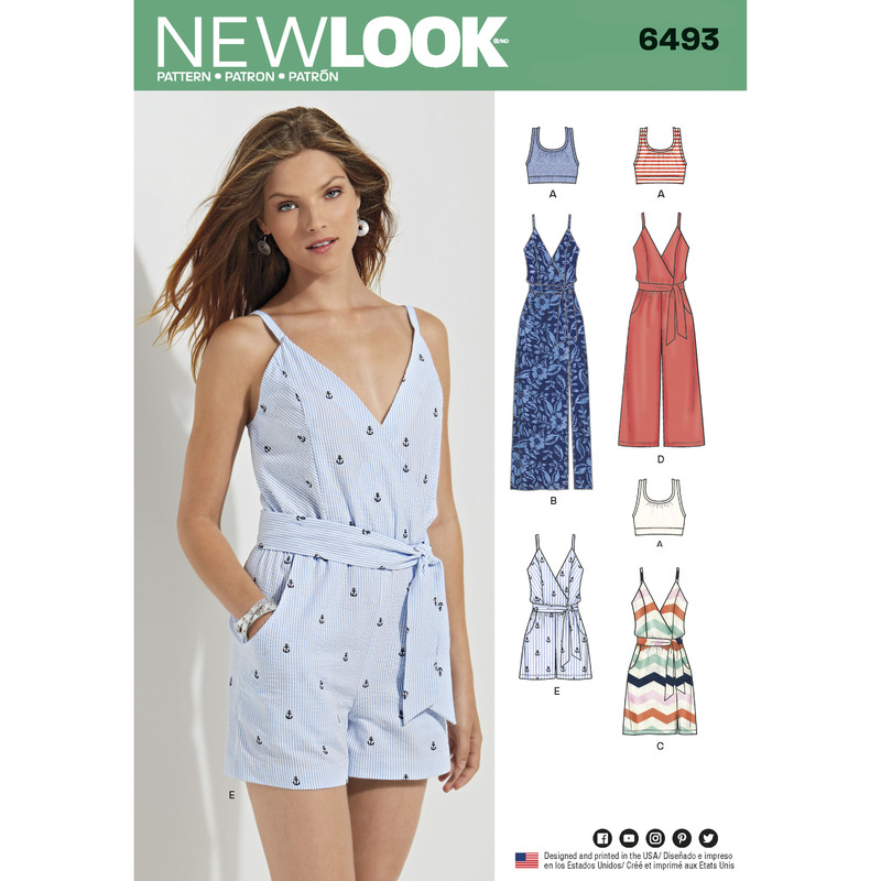 New Look Pattern 6493 Misses' Jumpsuit and Dress in Two Lengths with Bralette