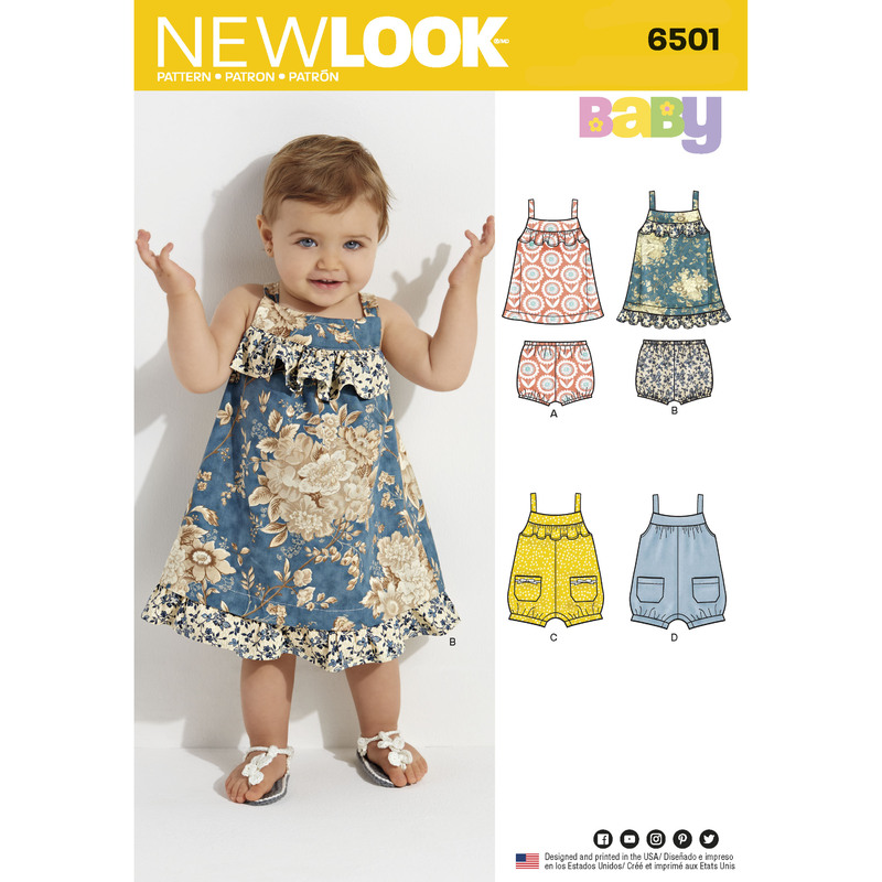 New Look Pattern 6501 Babies' Dress and Romper