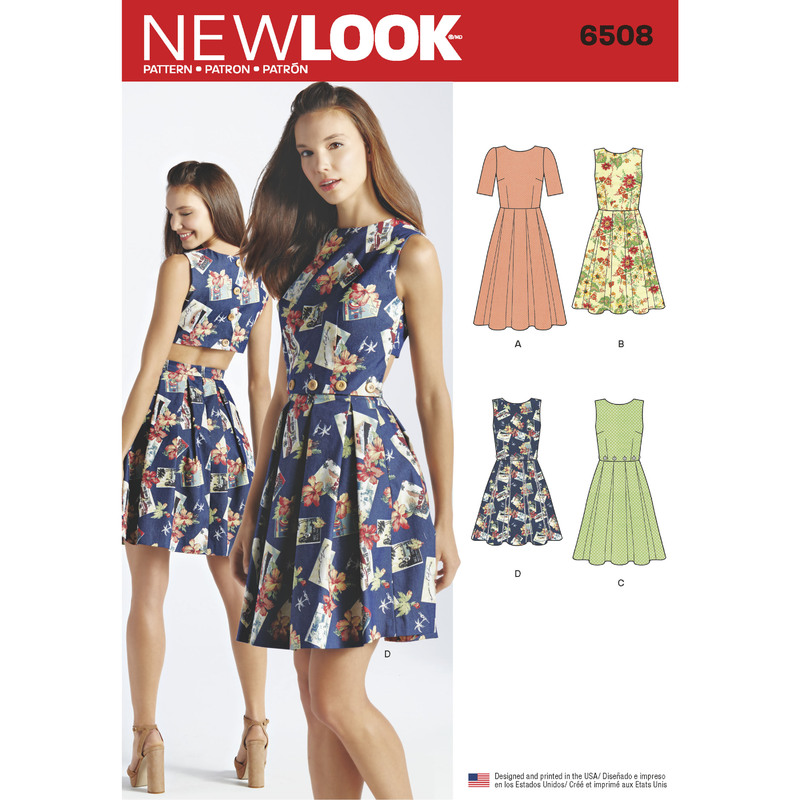 New Look Pattern 6508 Misses' Dress with Open or Closed Back Variations