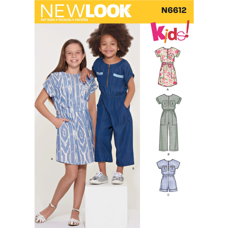 New Look Sewing Pattern N6612 Children's, Girls' Jumpsuit, Romper and Dress