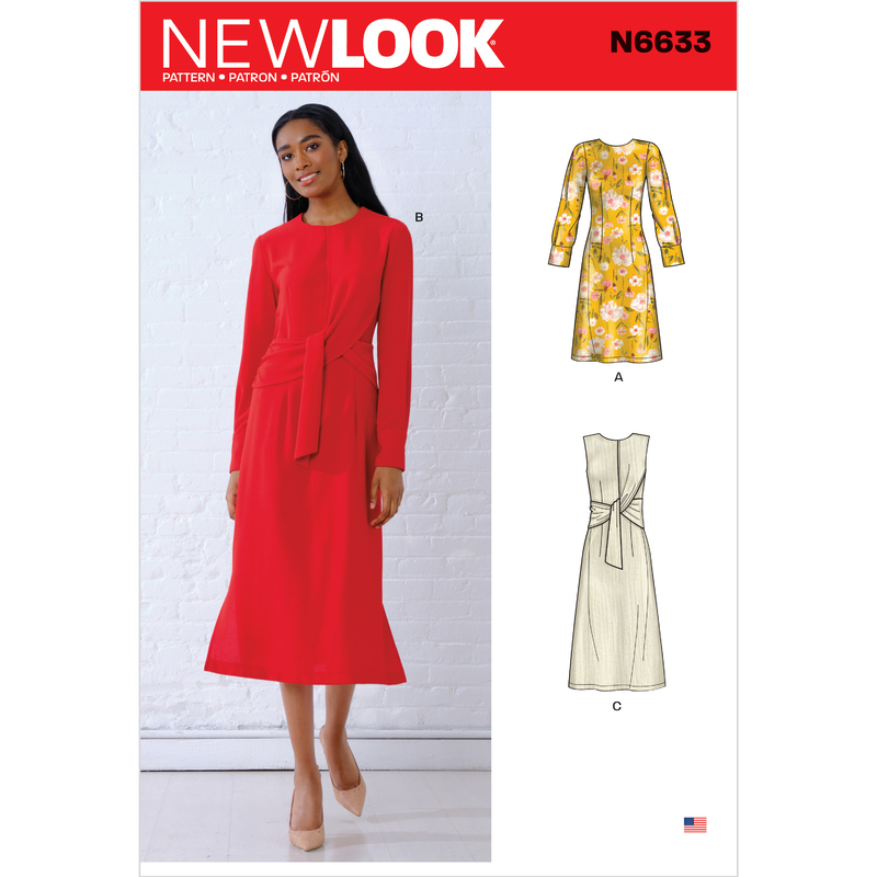 New Look Sewing Pattern N6633 Misses' Dresses with Optional Drape