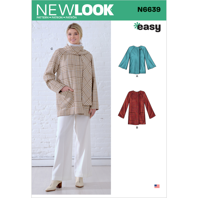 New Look Sewing Pattern N6639 Misses' Poncho and Jackets