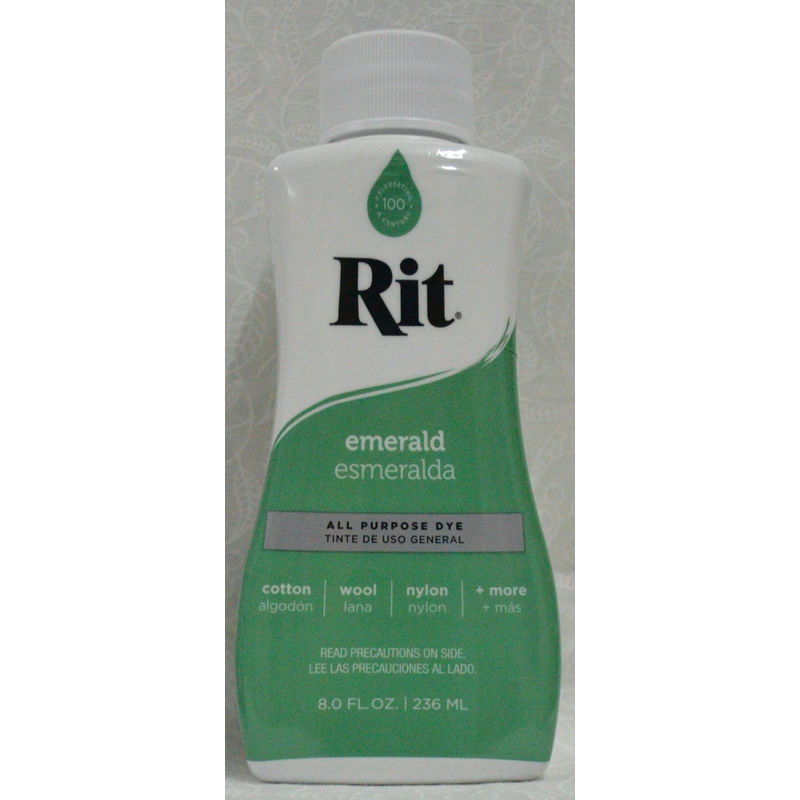 RIT EMERALD GREEN, All Purpose Liquid Fabric Dye 236ml (8 FL OZ)