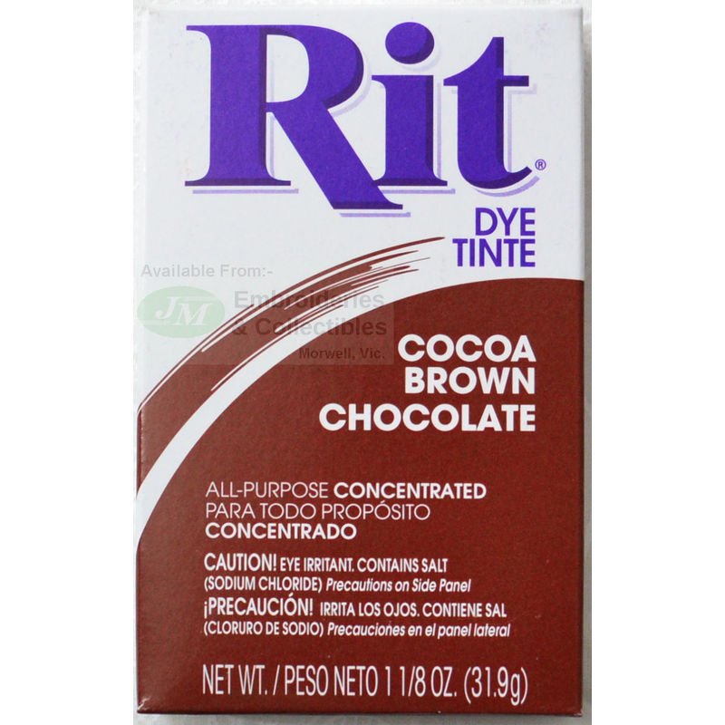 RIT ALL Purpose Powder Fabric Dye 31.9g Packet COCOA BROWN, CHOCOLATE