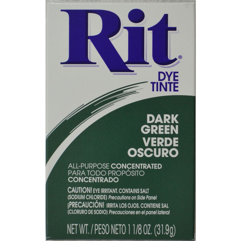 RIT ALL Purpose Powder Fabric Dye 31.9g Packet DARK GREEN