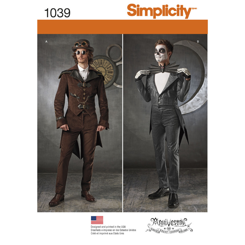 Men's Cosplay Costumes Simplicity Sewing Pattern 1039AA
