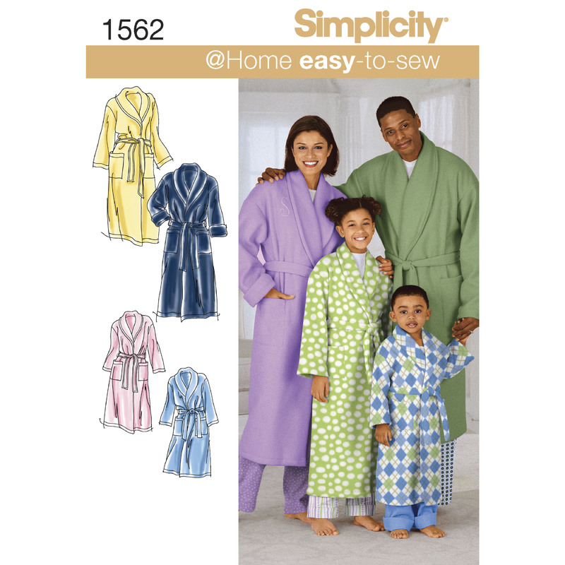Child's, Teens' and Adults' Robe and Belt Simplicity Sewing Pattern 1562