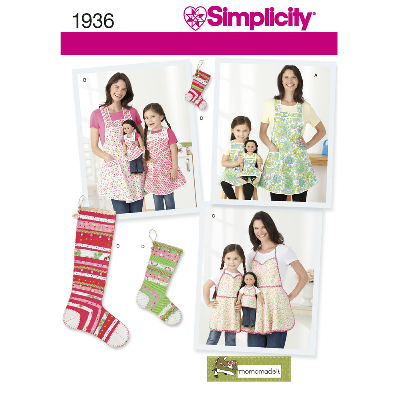 Child's & Women's Aprons Simplicity Sewing Pattern 1936