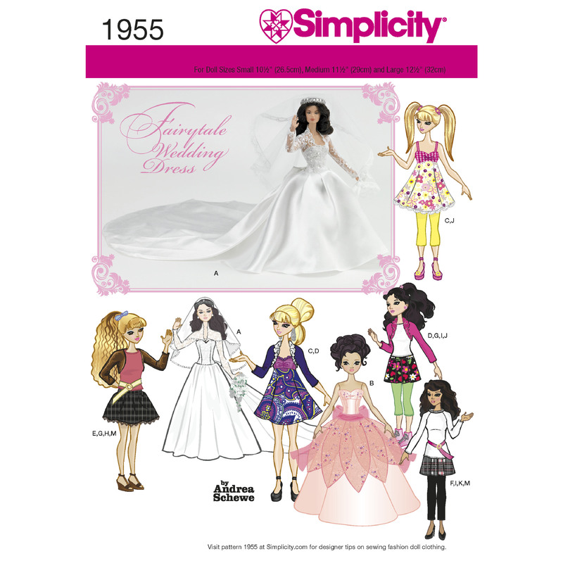 Doll Clothes Simplicity Sewing Pattern 1955