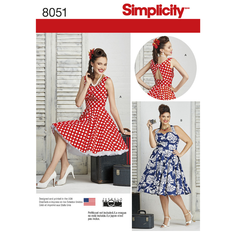 Women's and Plus Size Dresses Simplicity Sewing Pattern 8051
