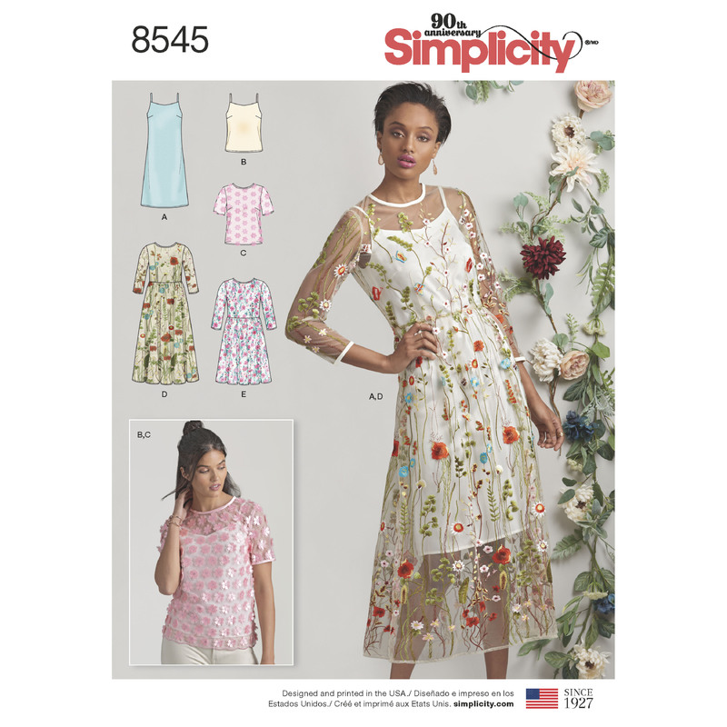 Simplicity Pattern 8545 Women's / Petite Women's Dress and Top Sewing Pattern 8545